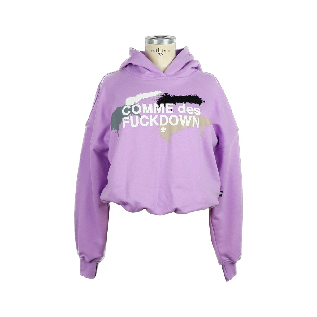 Chic Purple Hooded Sweatshirt with Logo Print
