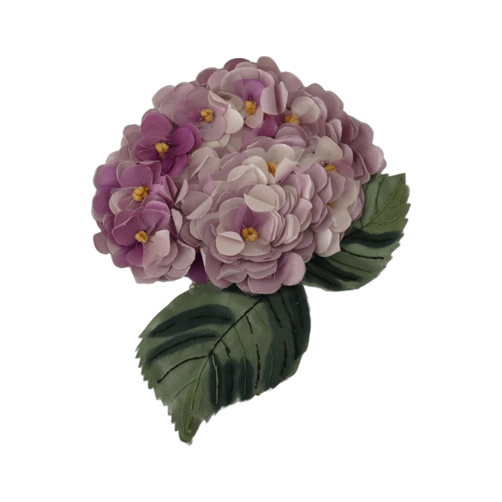 Elegant Purple Floral Silk Blend Brooch