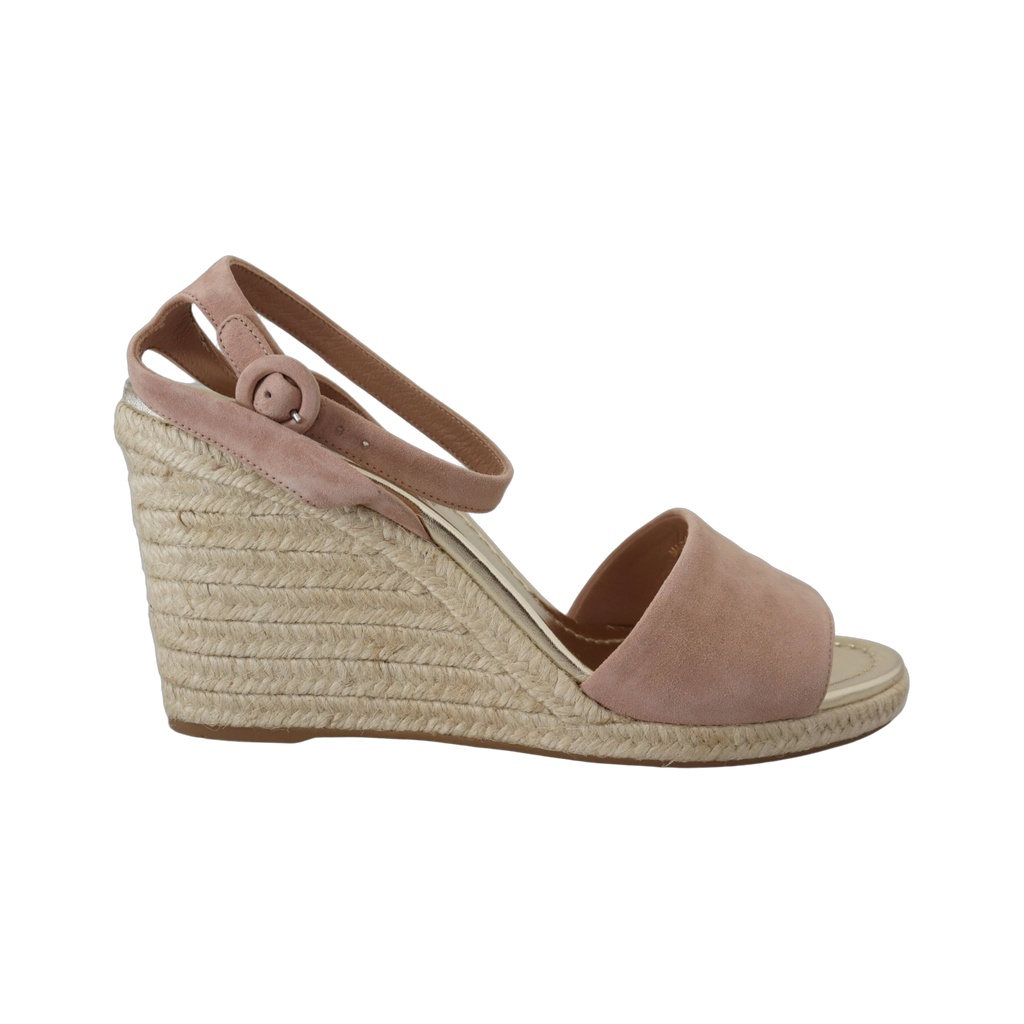 Pink Suede Leather Ankle Strap Sandals