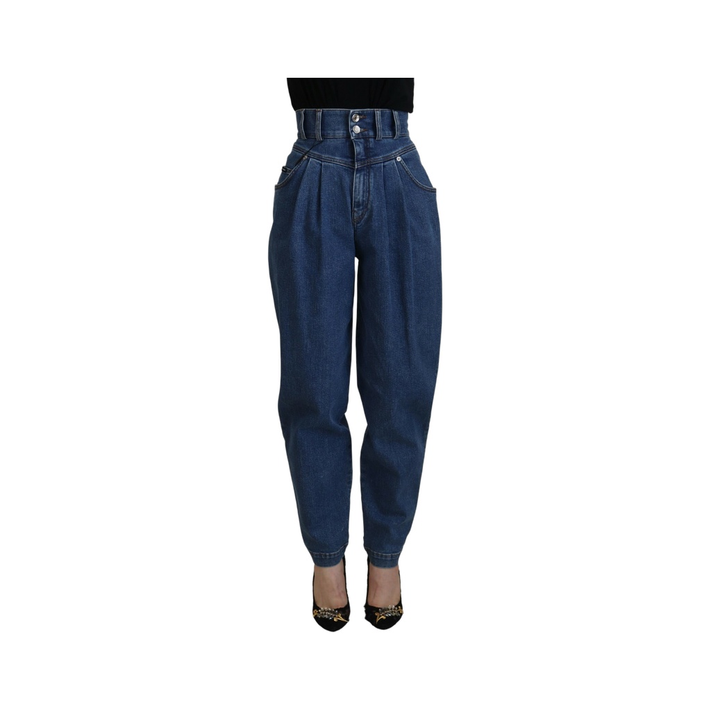 Elegant High Waist Blue Jeans