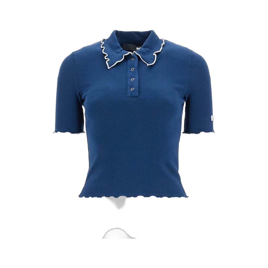 fitted polo shirt with contrasting hems