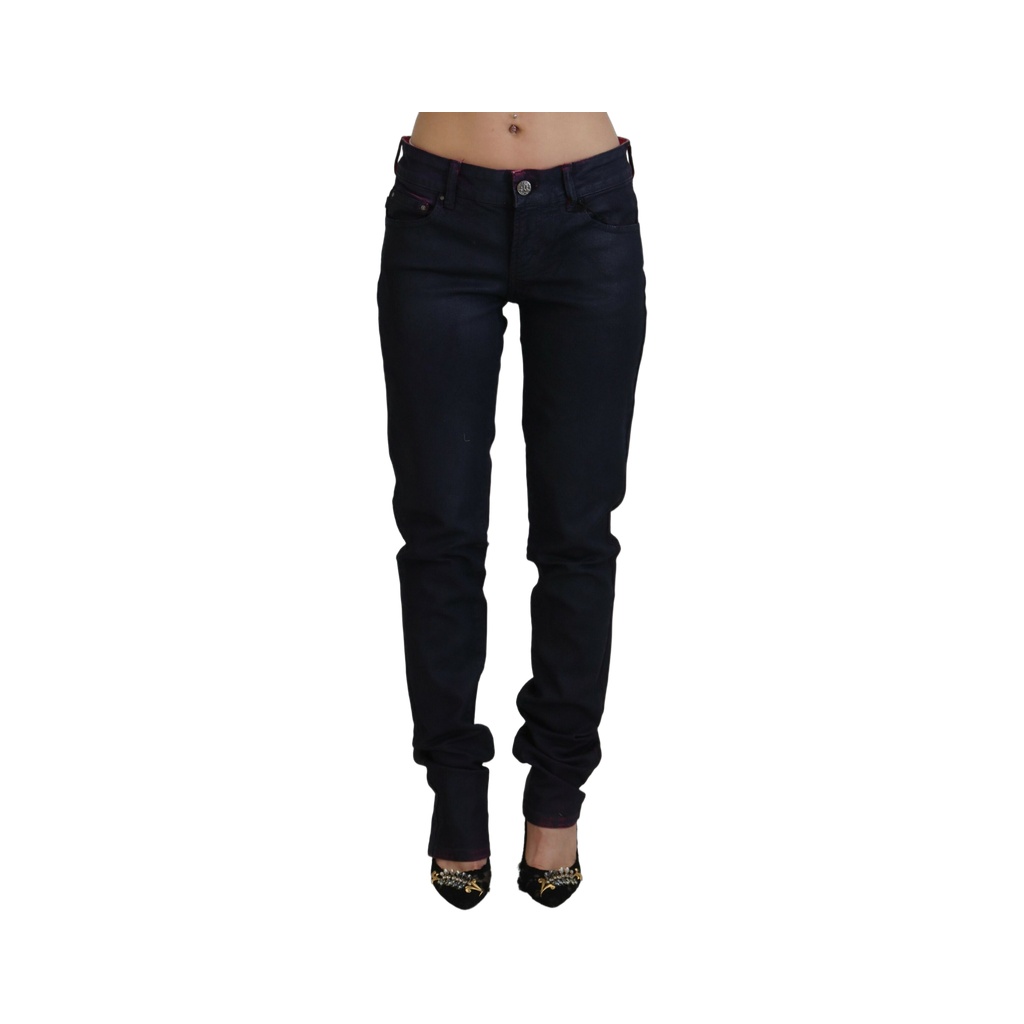 Sleek Black Low Waist Denim Pants