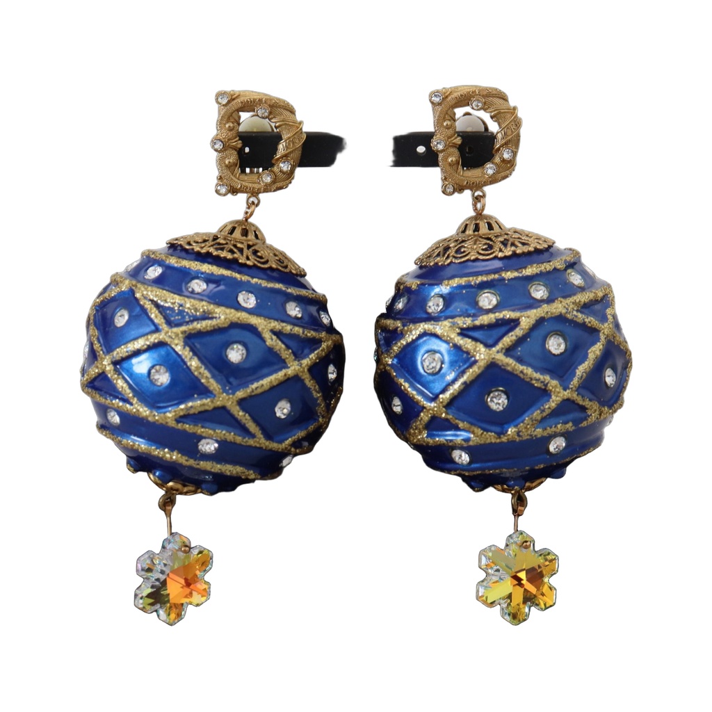 Elegant Dangling Crystal Christmas Ball Earrings