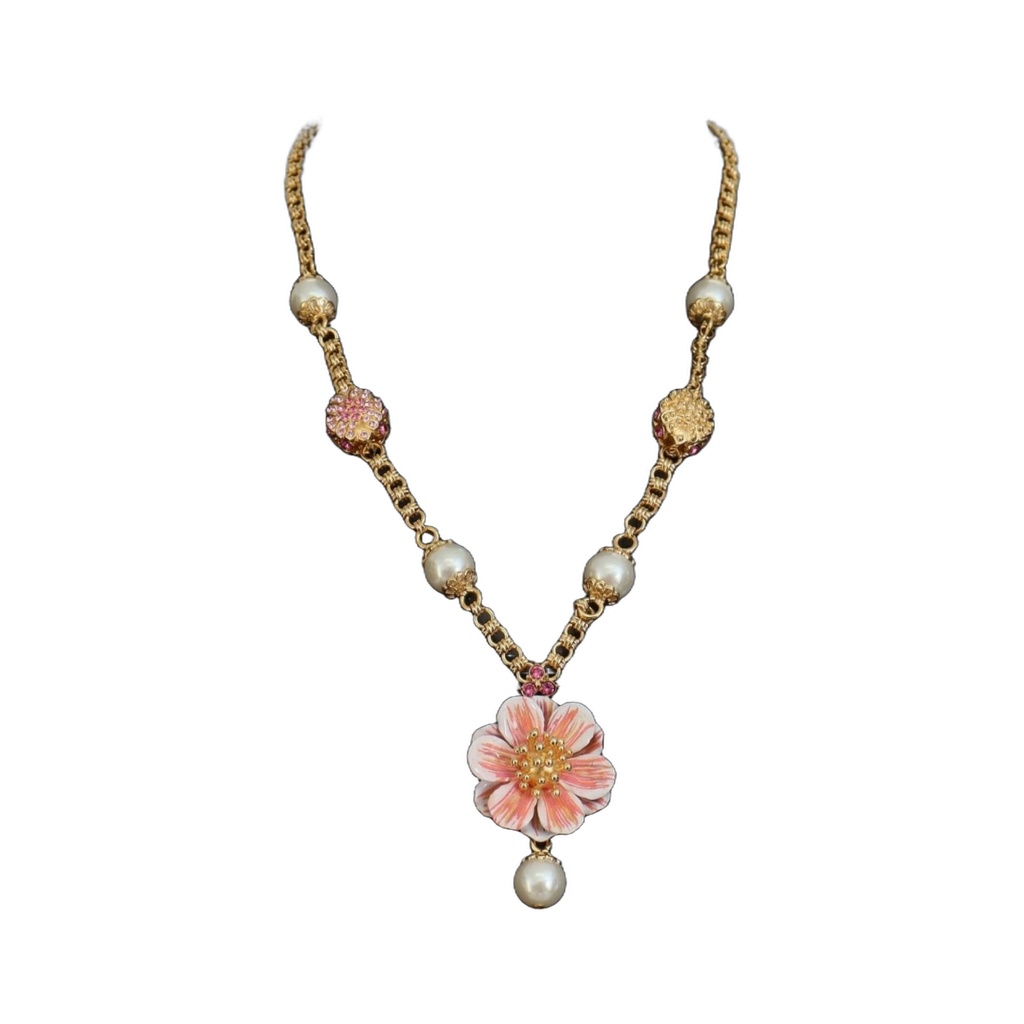 Elegant Floral Statement Charm Necklace