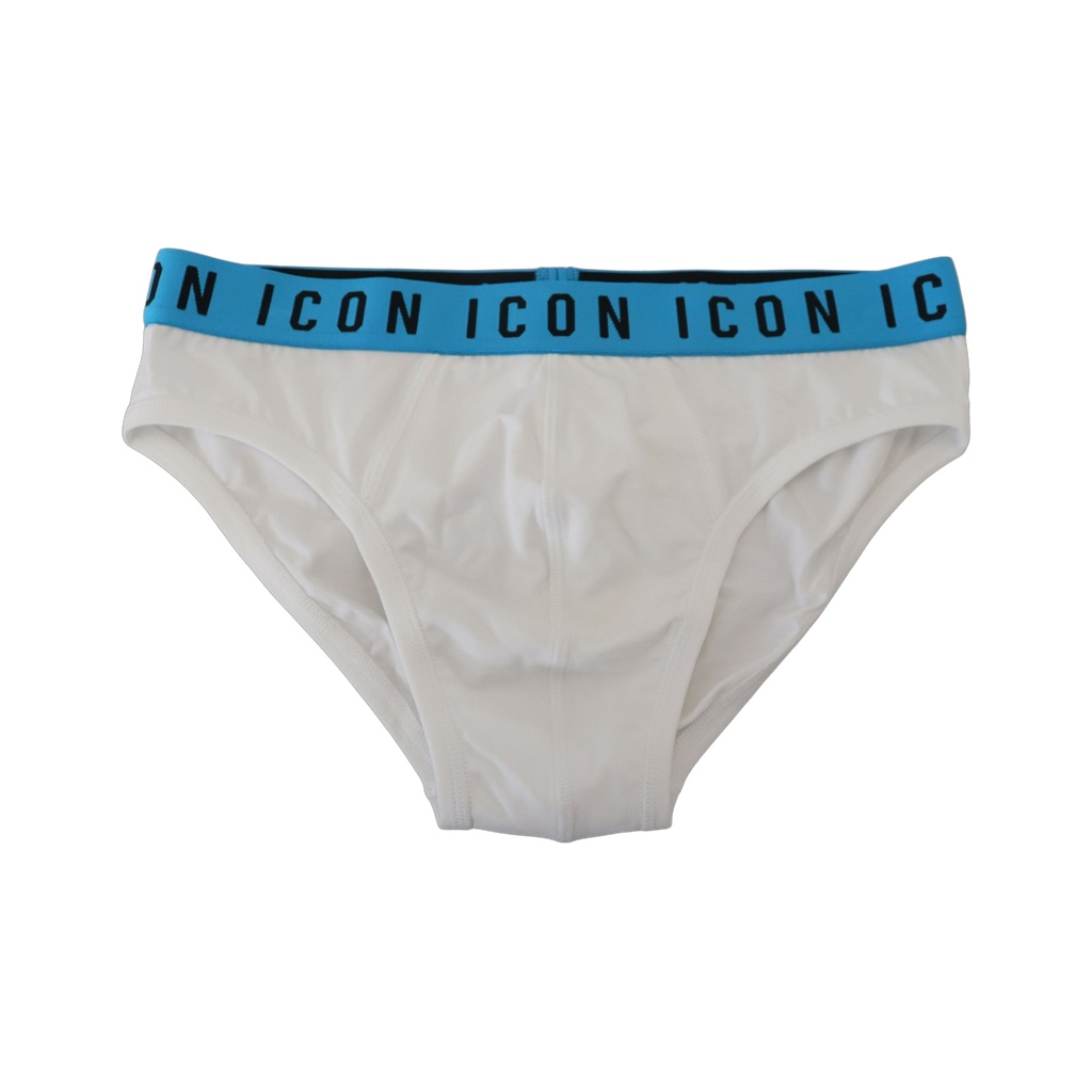 White Icon Logo Cotton Stretch Men Brief Underwear