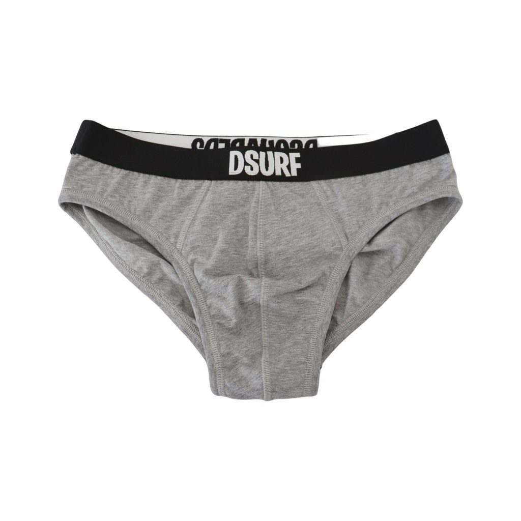 Gray DSURF Logo Cotton Stretch Men Brief Underwear