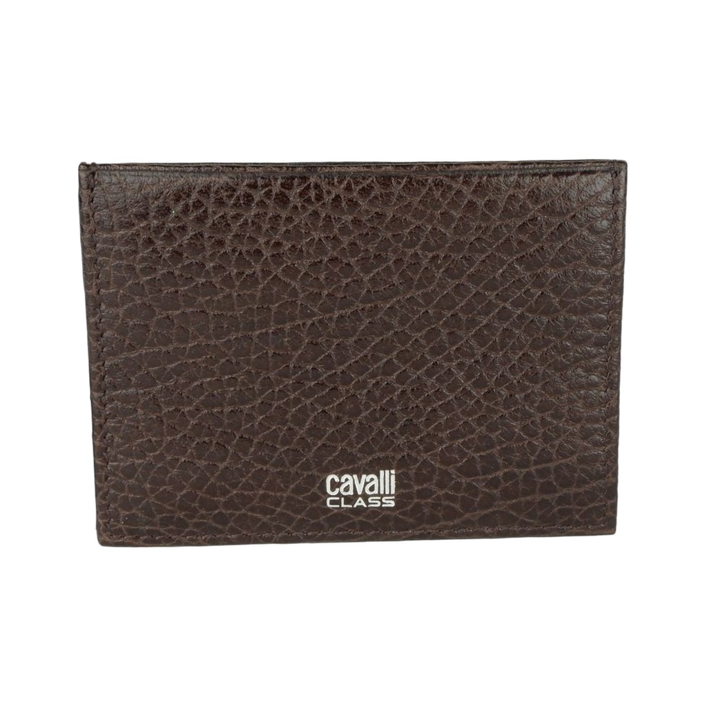 Brown Calfskin Men Card Holder