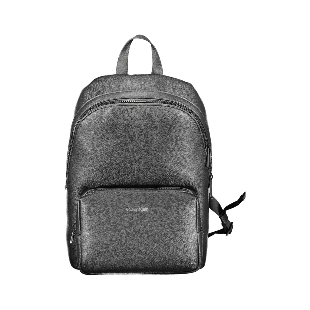 Black Polyethylene Men Backpack