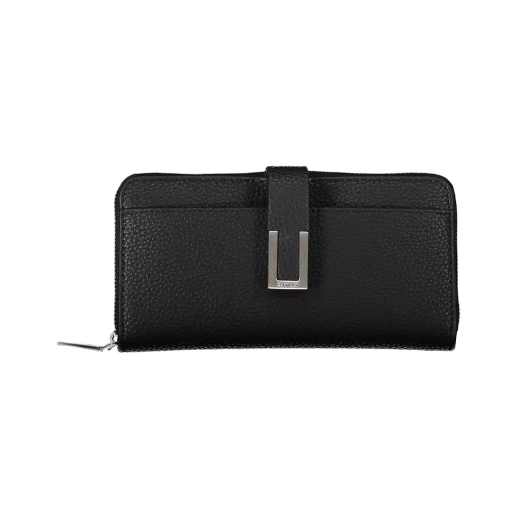Black Polyester Women Wallet