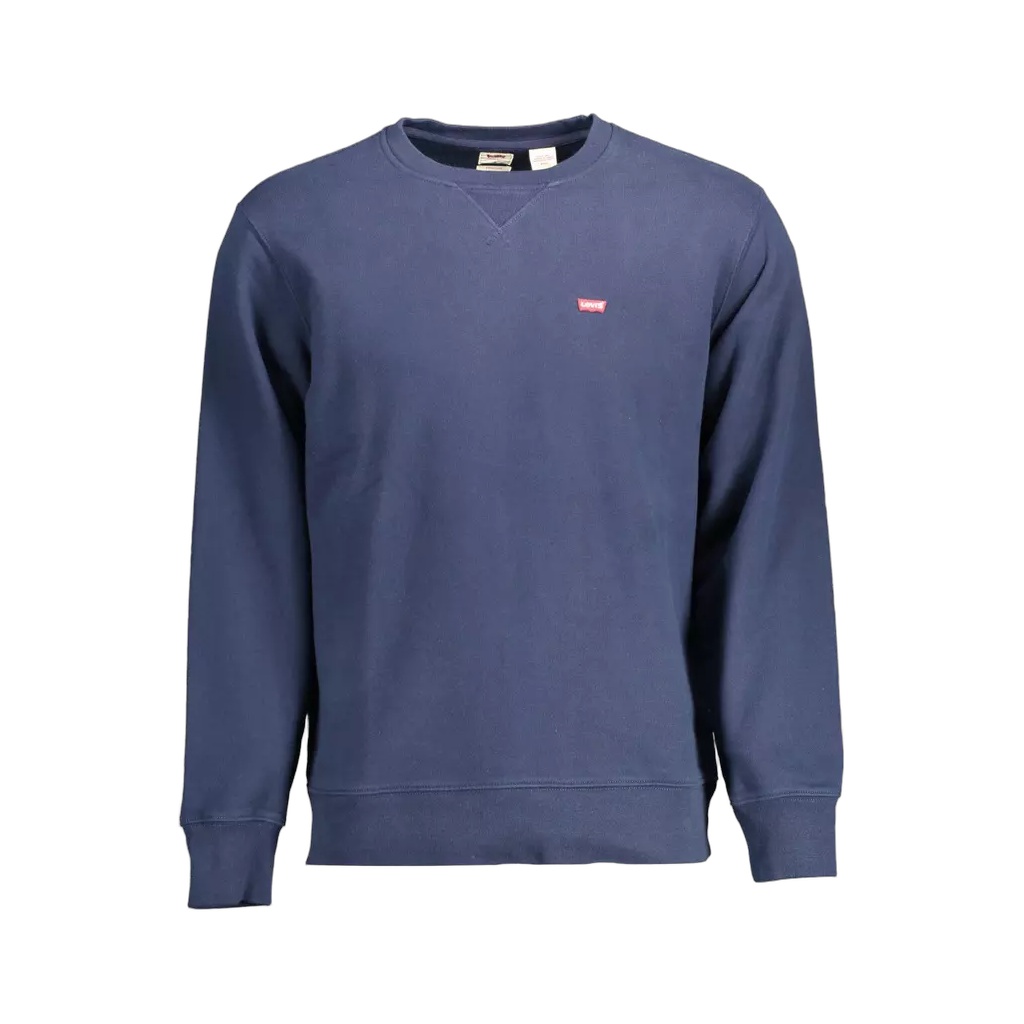 Blue Cotton Men Sweater