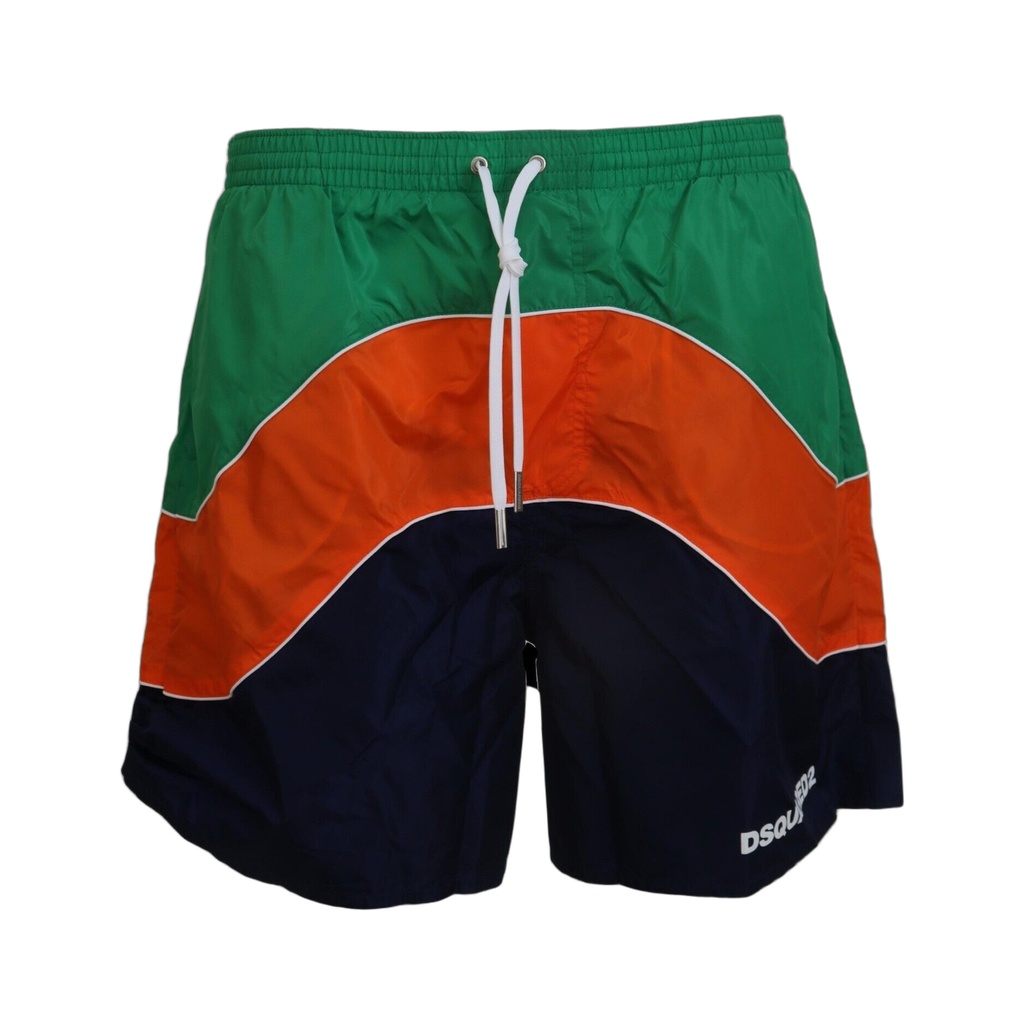 Multicolor Logo Print Men Beachwear Swimwear Short