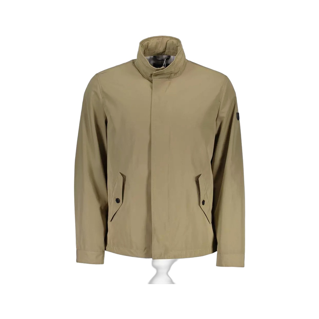 Beige Polyester Men Jacket