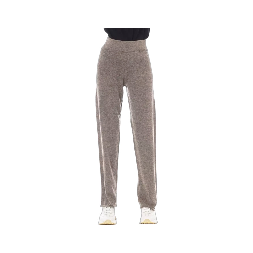 Brown Wool Women Pant