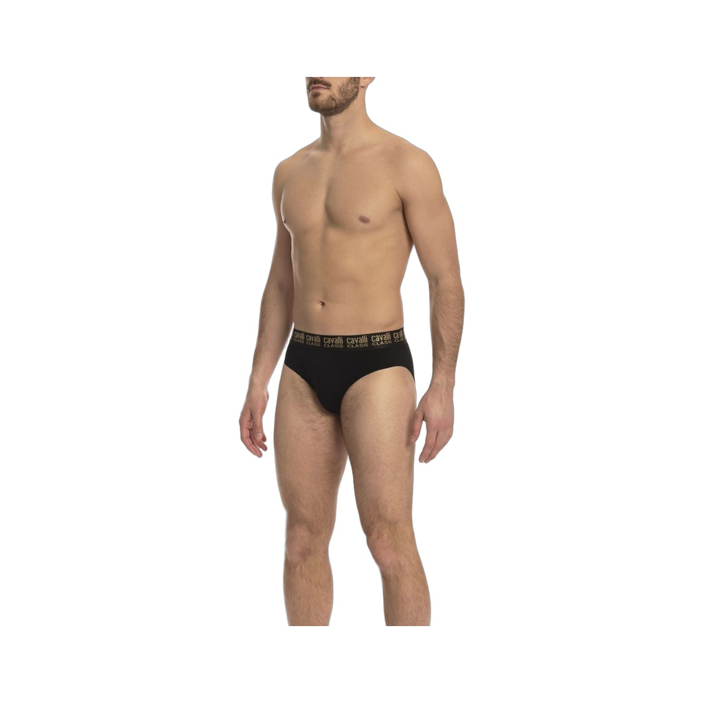 Black Cotton Men's Briefs Pair