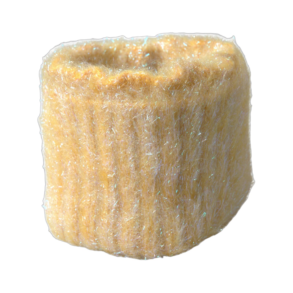 Yellow Polyester Mohair Fiber Neck Wrap Scarf