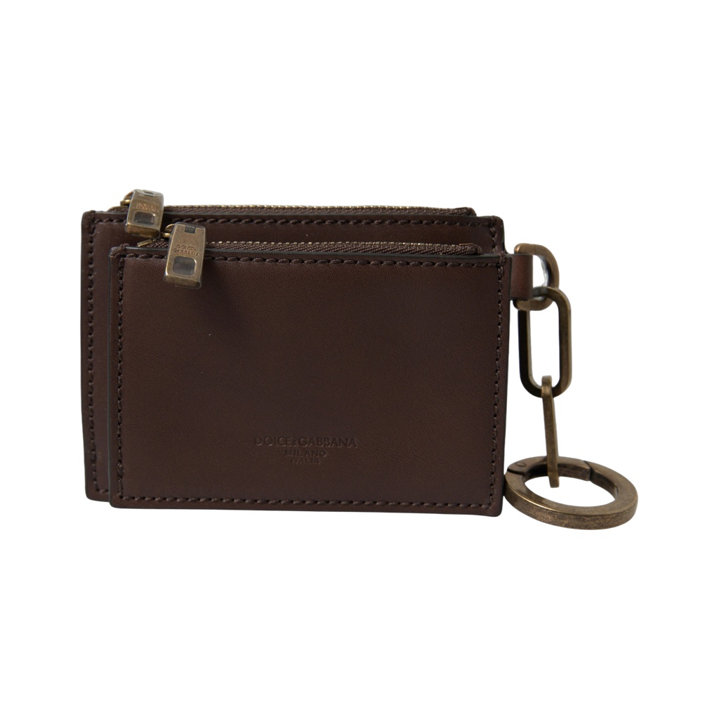 Elegant Brown Leather Coin Purse Wallet