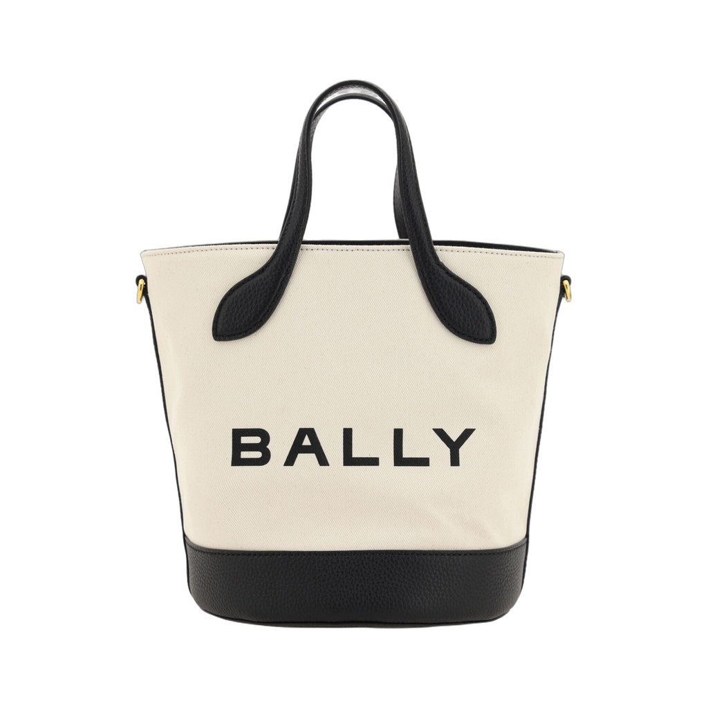 Elegant Monogram Bucket Bag in Black & White