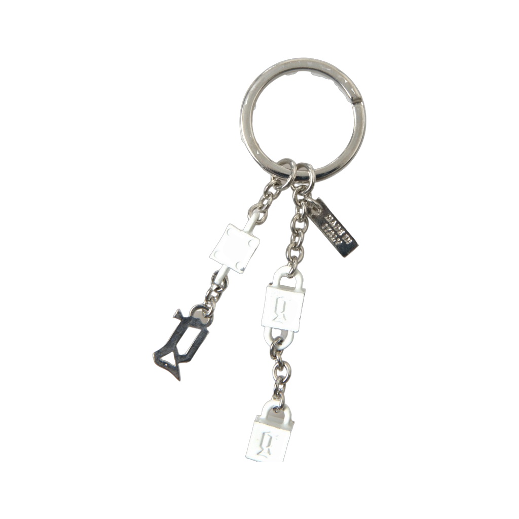 Silver Tone Metal DG Logo Engraved Keyring Keychain
