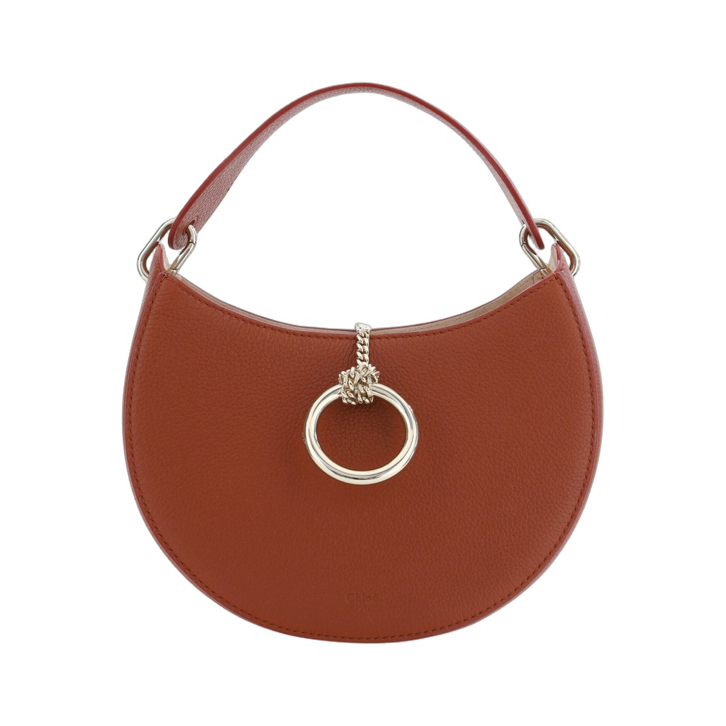 Sepia Brown Small Arlène Leather Shoulder Bag