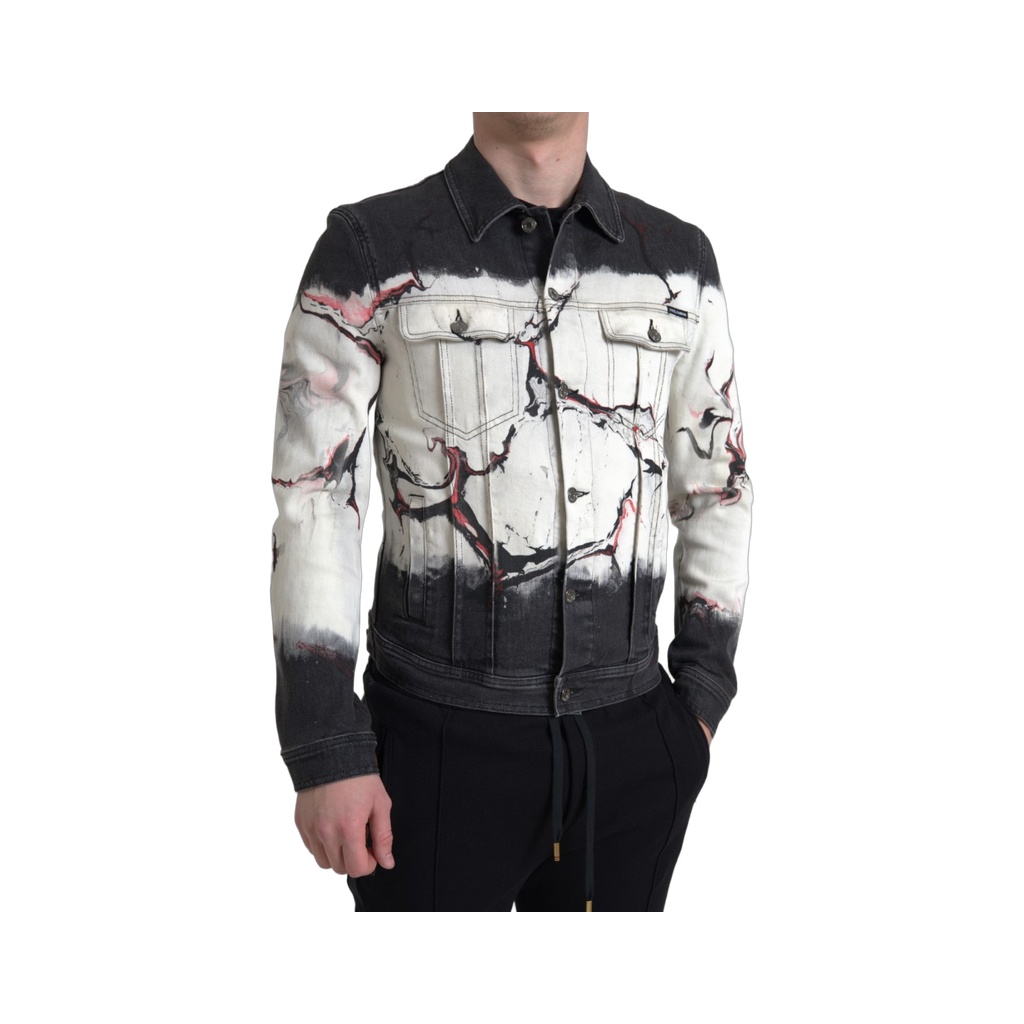 Multicolor Cotton Collared Denim Jacket