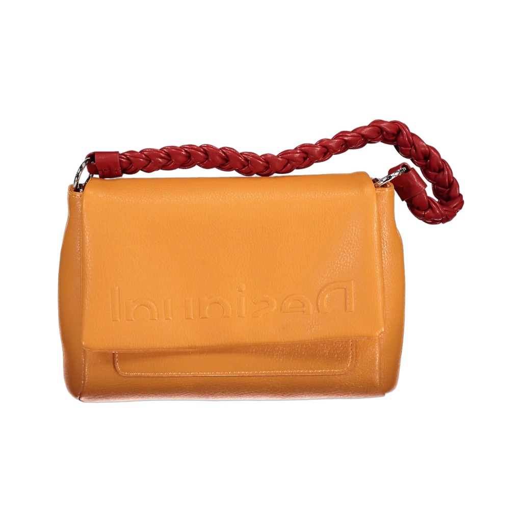 Chic Orange Shoulder Bag with Contrasting Details