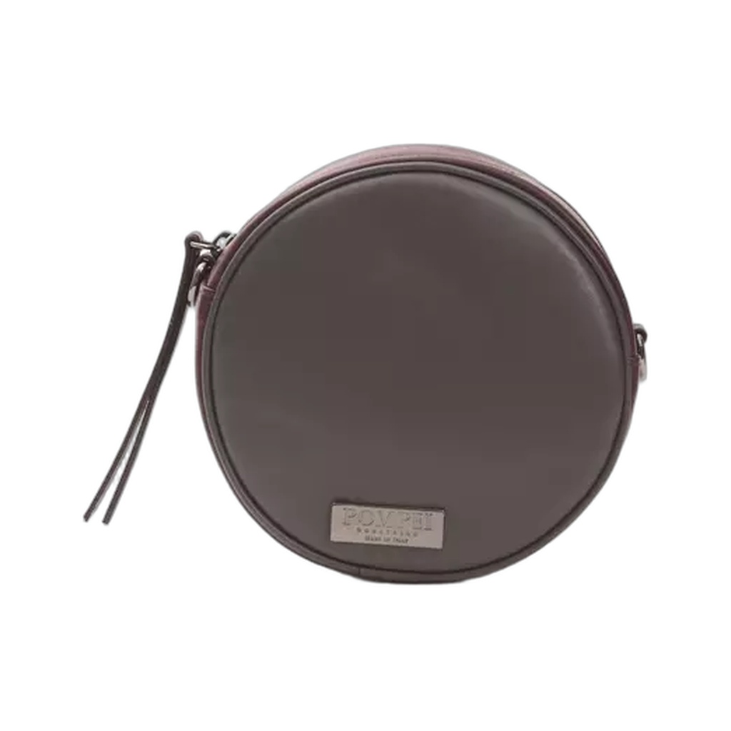 Chic Burgundy Small Oval Crossbody Bag