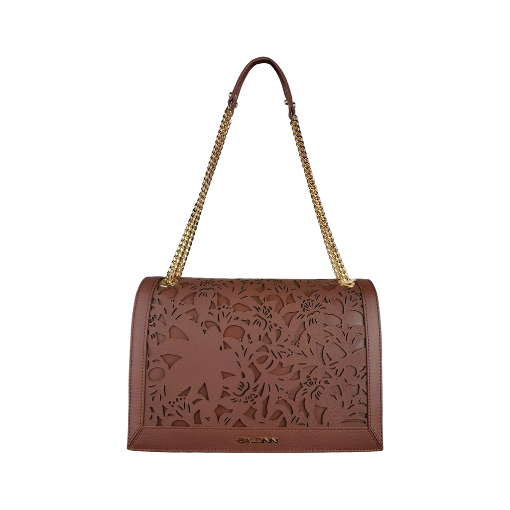 Brown Calfskin Women Crossbody Bag