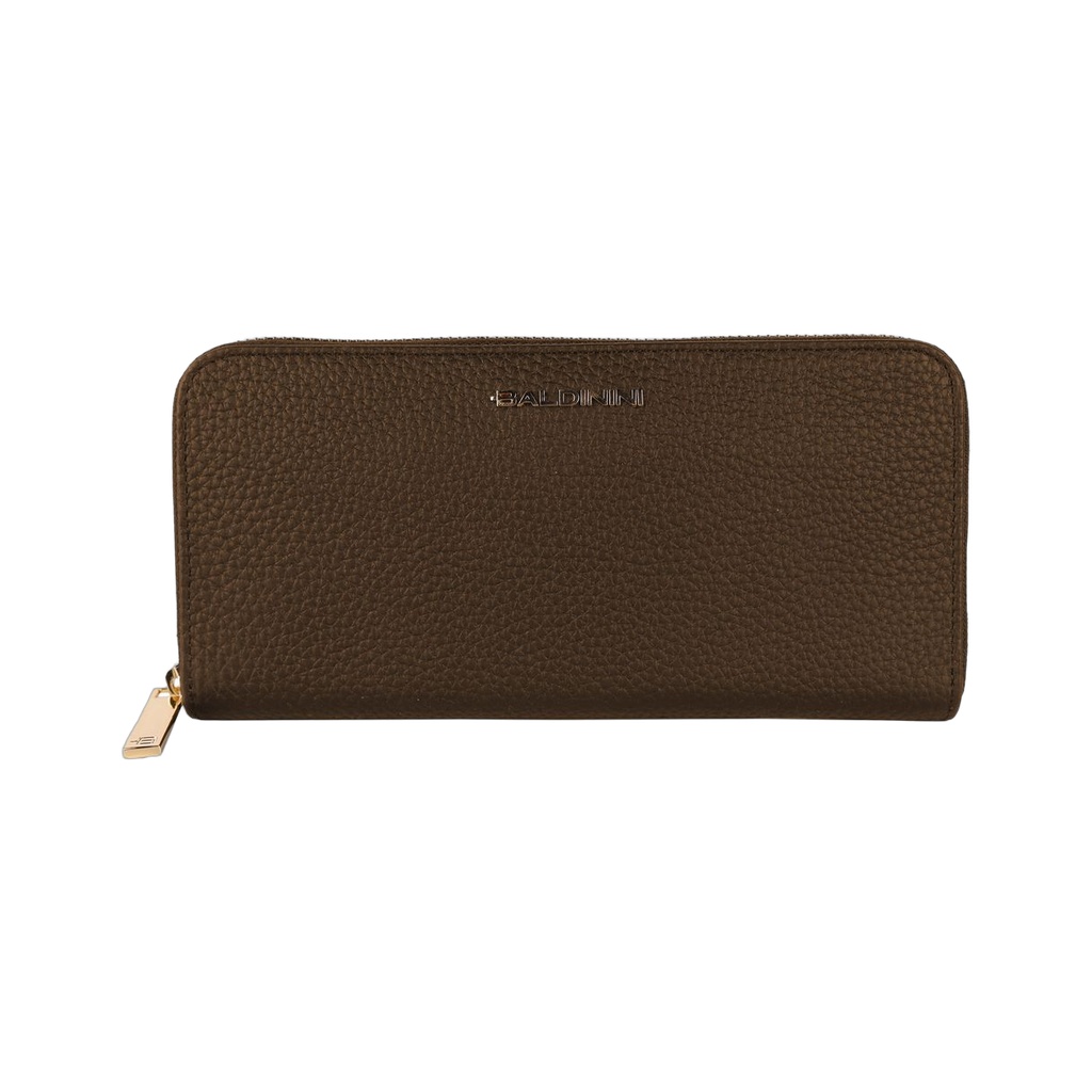 Exquisite Leather Zip Wallet in Brown