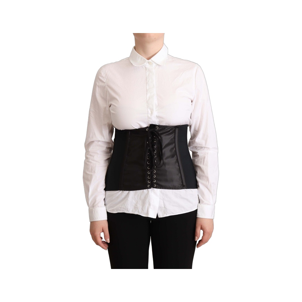 Black Corset Belt Stretch Waist Strap Top