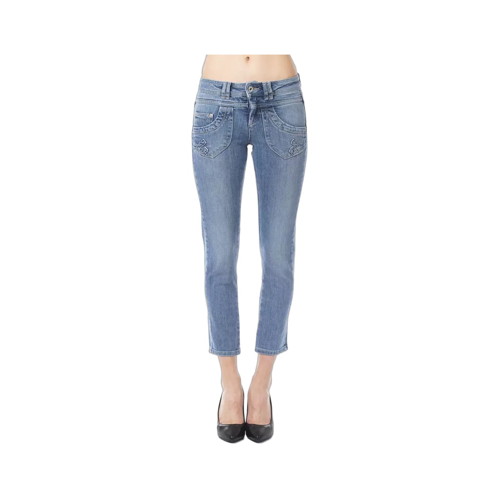 Light Blue Cotton Women Jeans