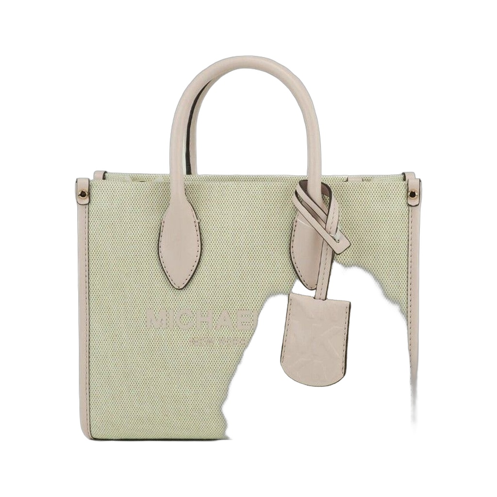 Mirella Small Powder Blush Canvas Shopper Crossbody Handbag Purse