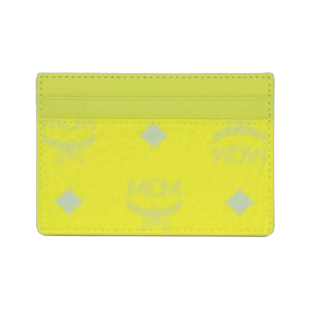 Spectrum Diamond Mini Neon Yellow Visetos Leather Card Case Holder Wallet