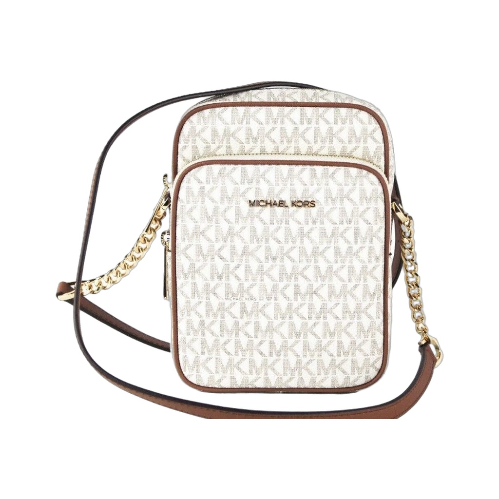 Jet Set Medium Vanilla PVC North South Chain Crossbody Handbag