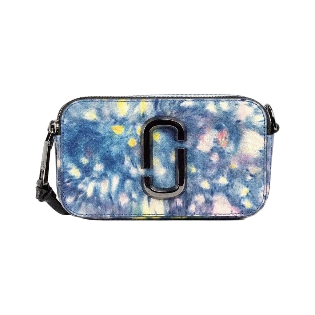 The Snapshot bag Watercolor Blue Printed Leather Shoulder Bag Purse