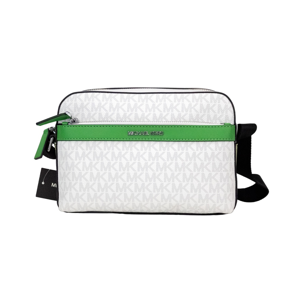 Cooper Small Bright White Palm Signature PVC Utility Crossbody Bag