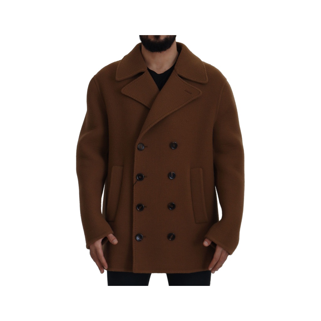 Elegant Double Breasted Brown Jacket