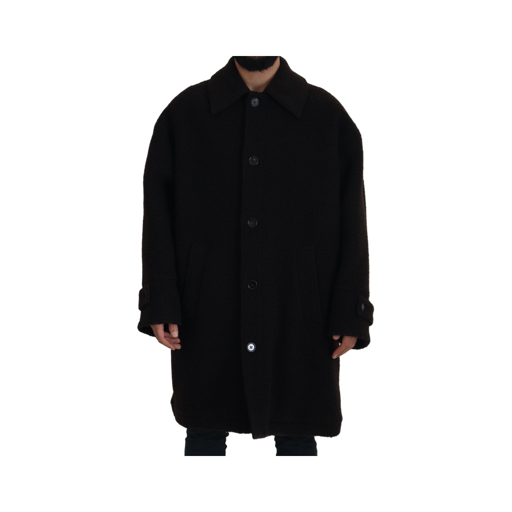 Elegant Black Alpaca Wool Blend Jacket