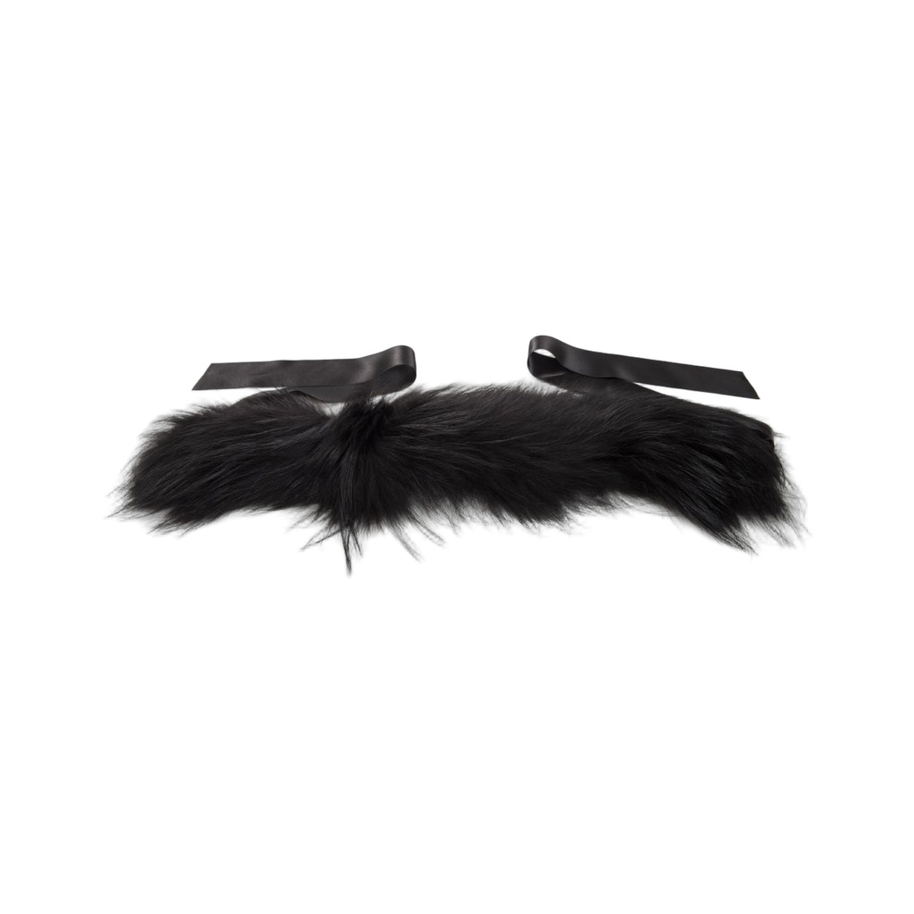 Black Raccoon Fur Women Neck Warmer