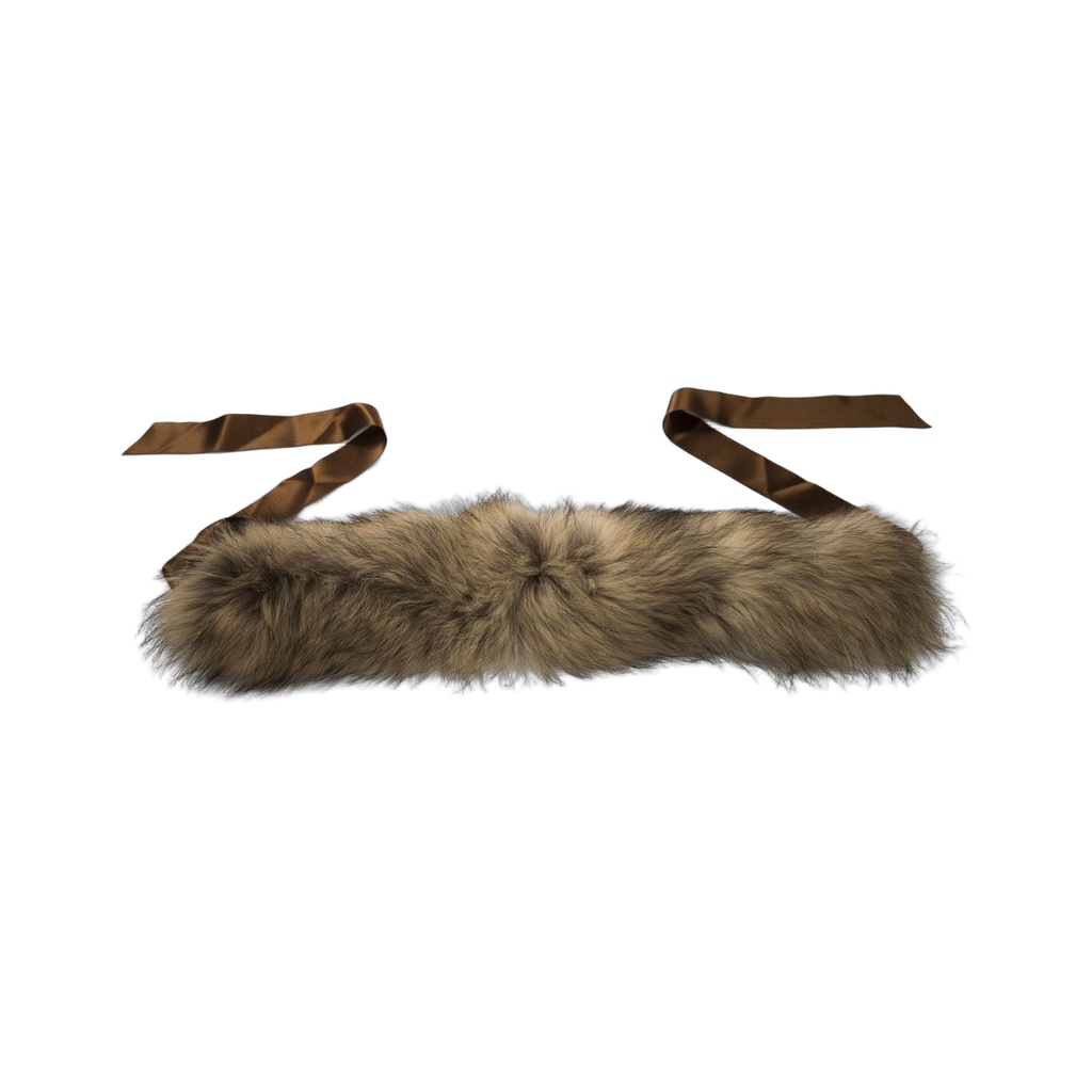 Brown Raccoon Fur Women Neckwarmer