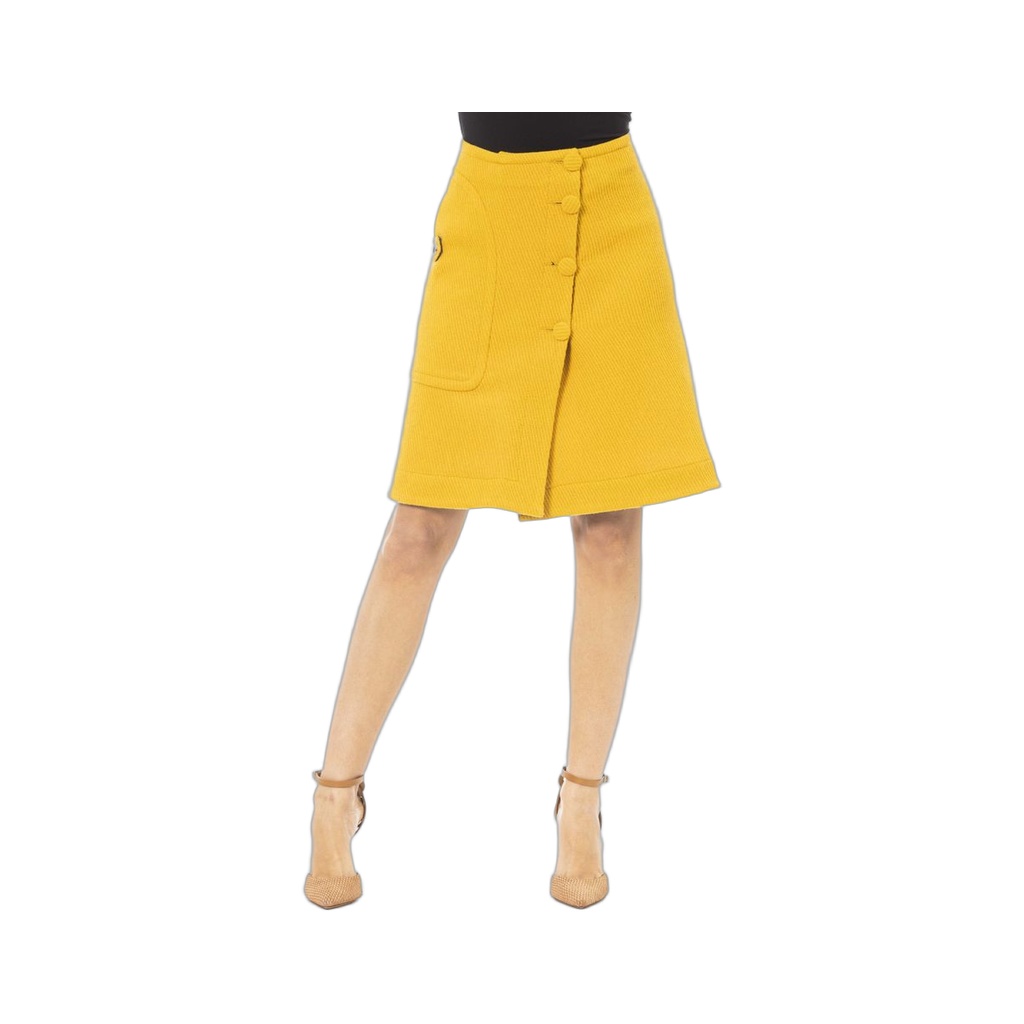 Yellow Wool Women Skirt