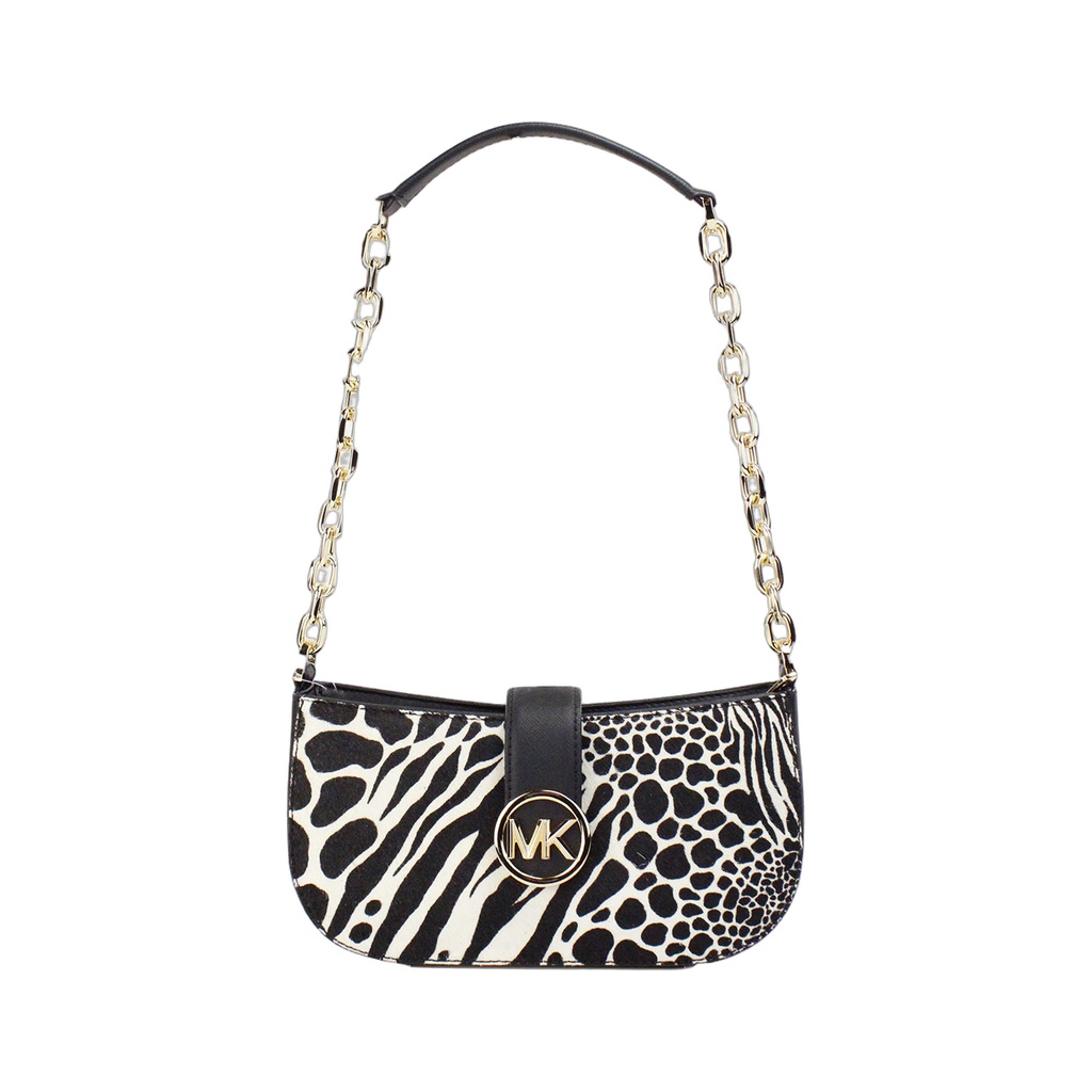 Carmen Small Black Haircalf Pouchette Shoulder Crossbody Bag