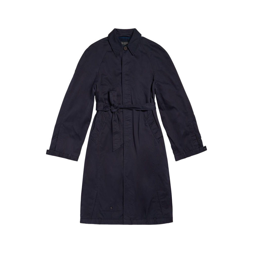 Deconstructed cotton long coat