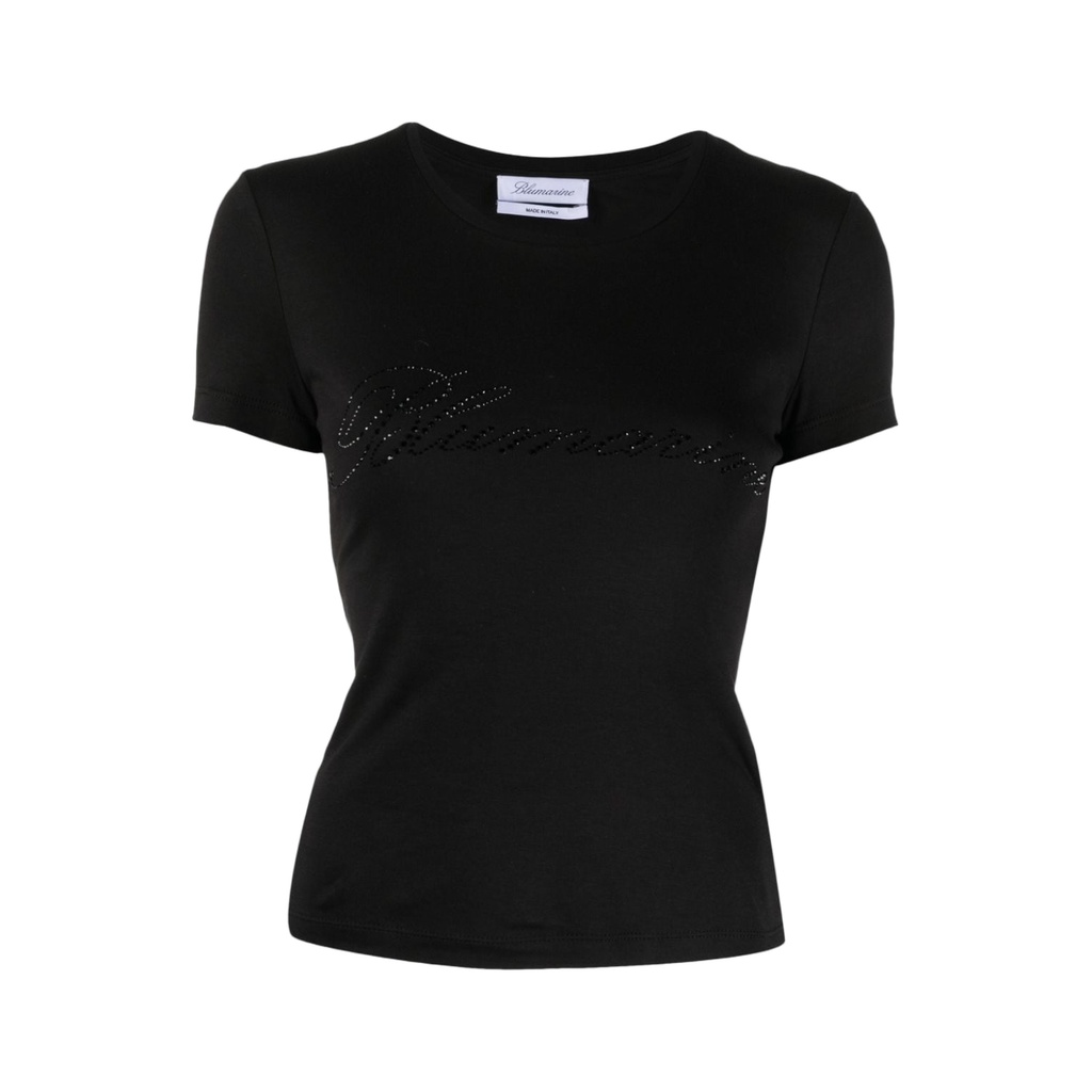 Rhinestone-Embellished Cotton T-Shirt