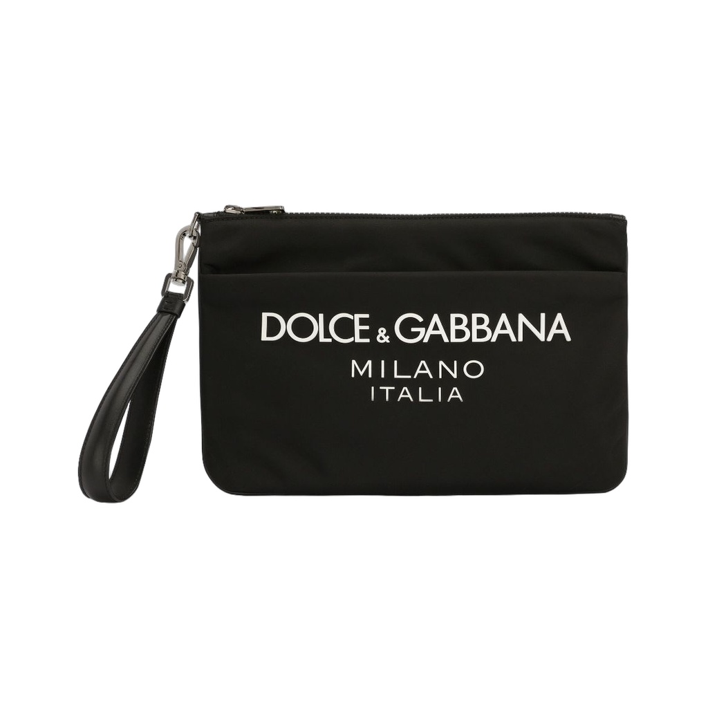 Nylon Pouch With Rubberized Logo