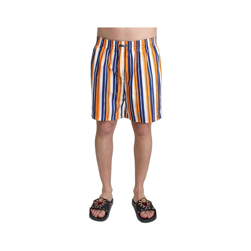 Multicolor Striped Swim Shorts Trunks