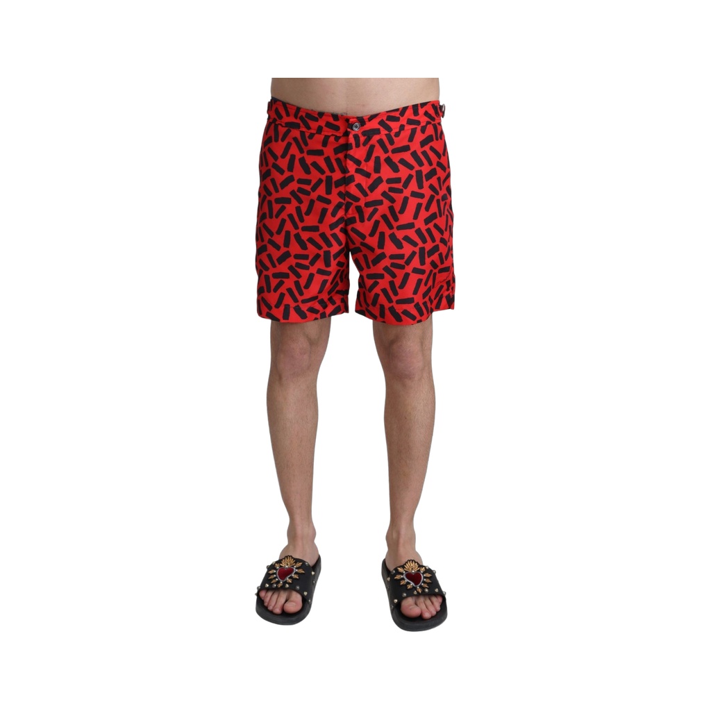 Chic Red Swim Trunks Boxer Shorts