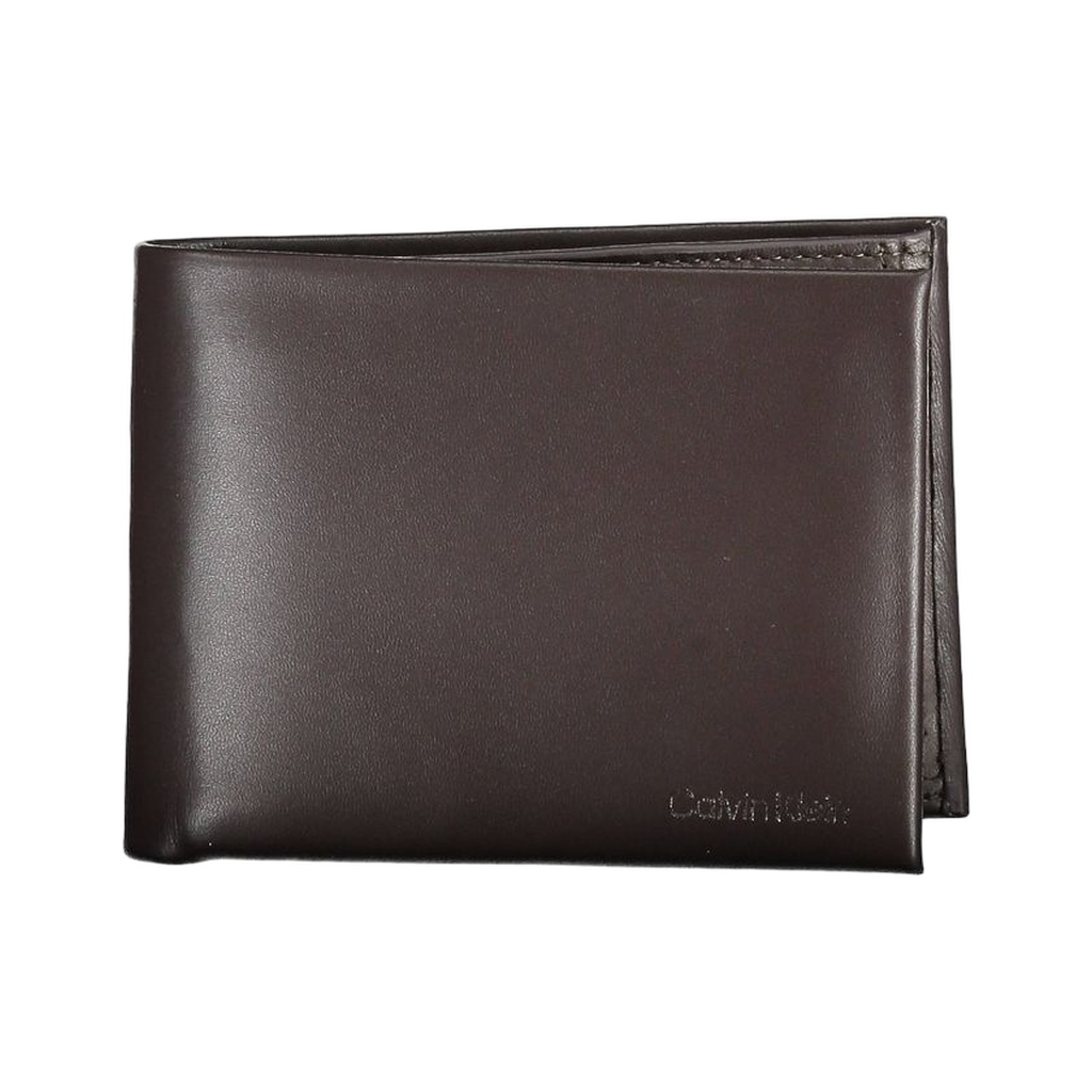 Elegant Brown Leather Dual-Compartment Wallet
