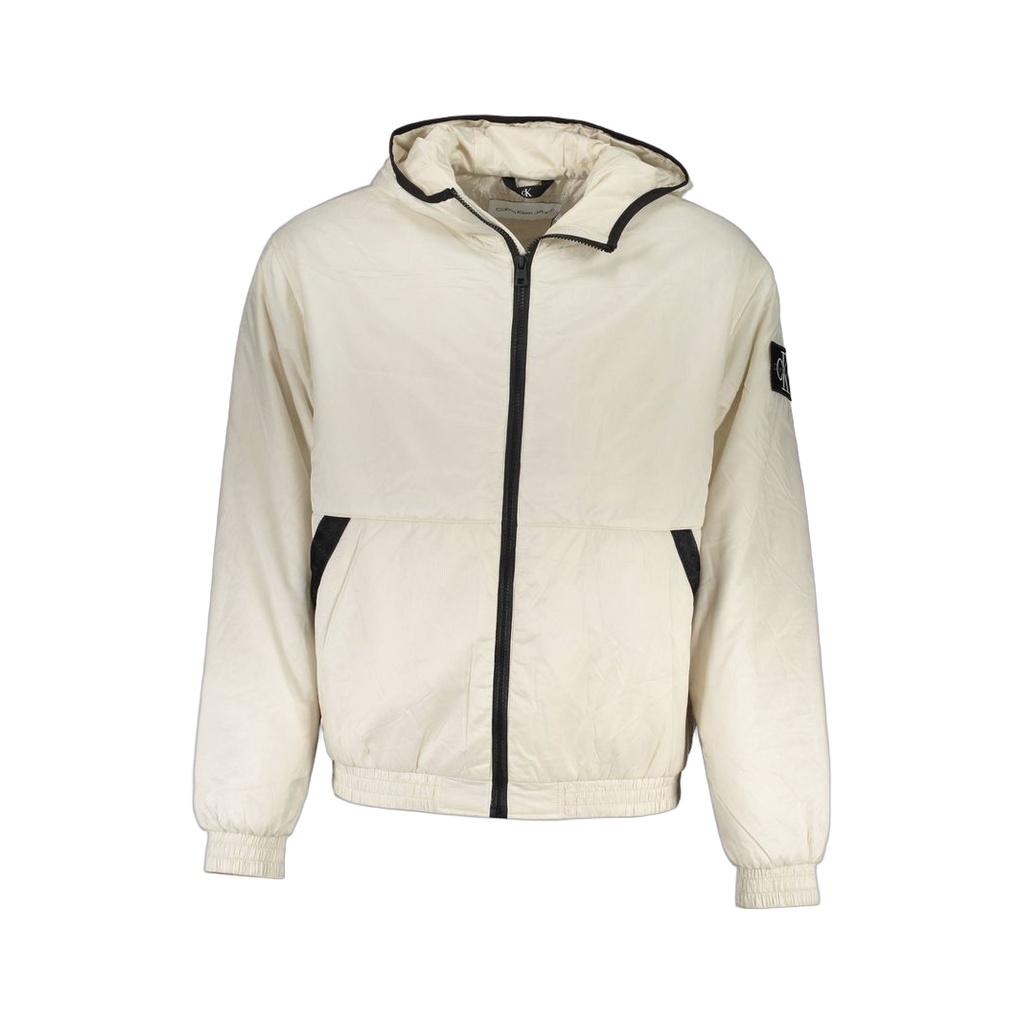 Beige Polyester Men Jacket