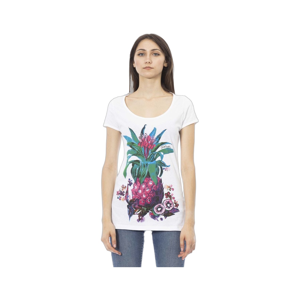 White Cotton Women T-Shirt