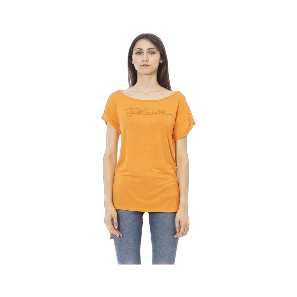 Orange Cotton Women T-Shirt